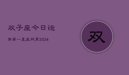 双子座今日运势第一星座网男(20240603)