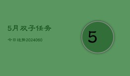 5月双子任务今日运势(20240610)