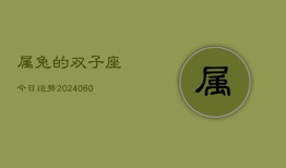 属兔的双子座今日运势(20240610)