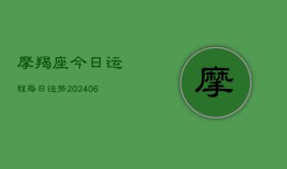 摩羯座今日运程每日运势(20240615)